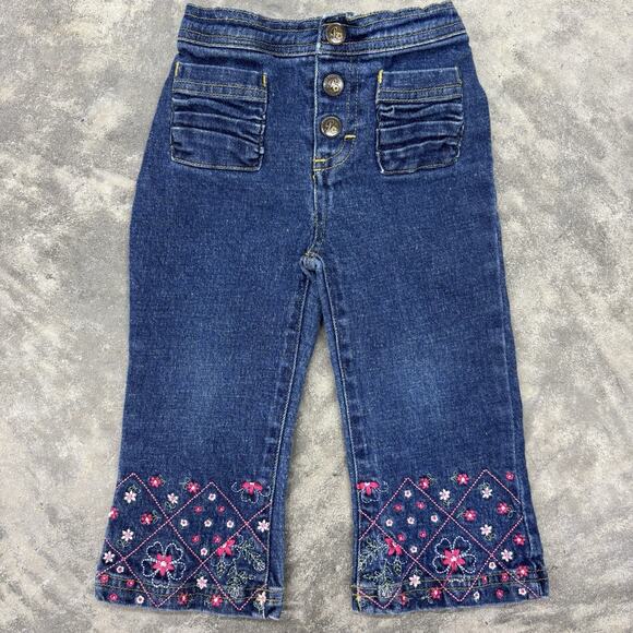 Pooh 100 Acre Collection Embroidered Blue Jeans Sz 2T Cotton Snap Button Fly - Picture 1 of 8